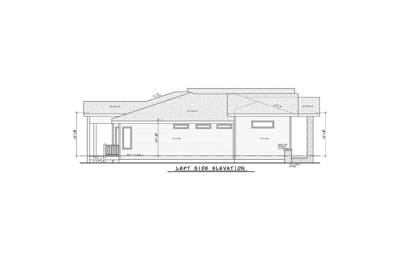 Home Plan Left Elevation of this 3-Bedroom,2962 Sq Ft Plan -120-2848