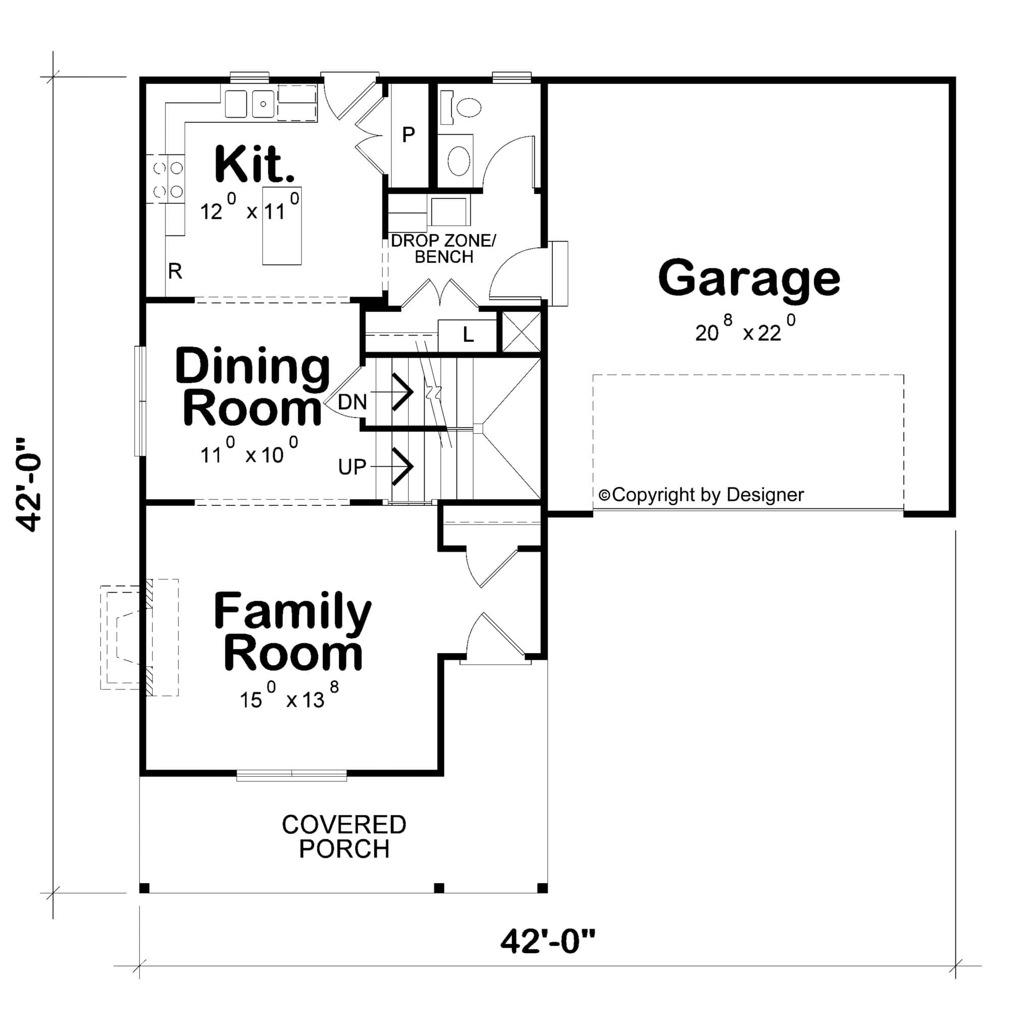 Main Level of Traditional Plan #120-2851