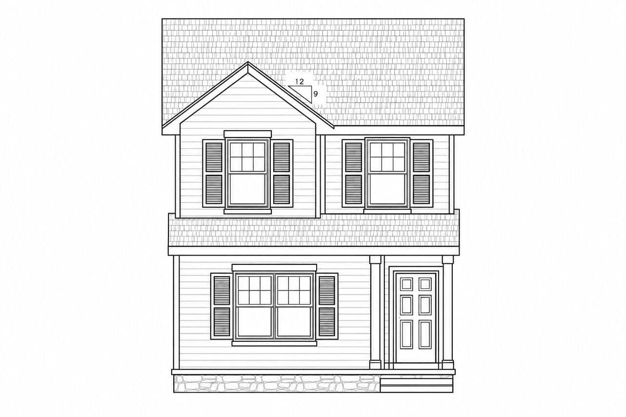 Home Plan Front Elevation of this 3-Bedroom,1434 Sq Ft Plan -120-2852