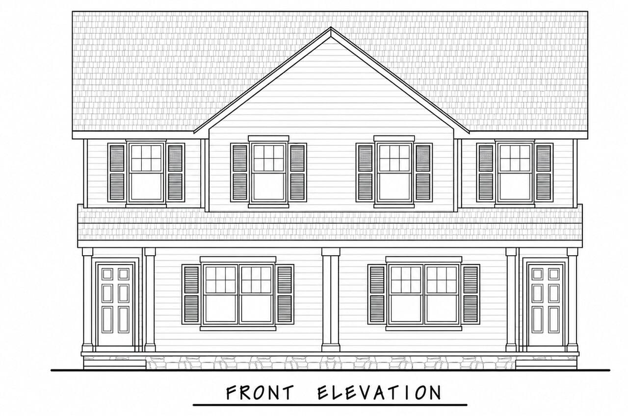 Home Plan Front Elevation of this 6-Bedroom,2868 Sq Ft Plan -120-2853