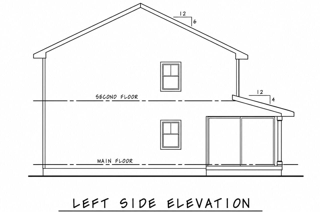 Home Plan Left Elevation of this 6-Bedroom,2868 Sq Ft Plan -120-2853