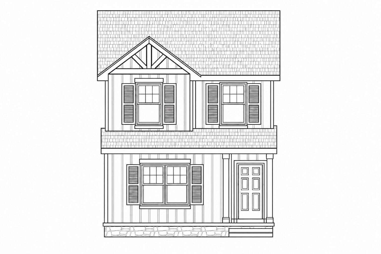 Home Plan Front Elevation of this 3-Bedroom,1434 Sq Ft Plan -120-2854