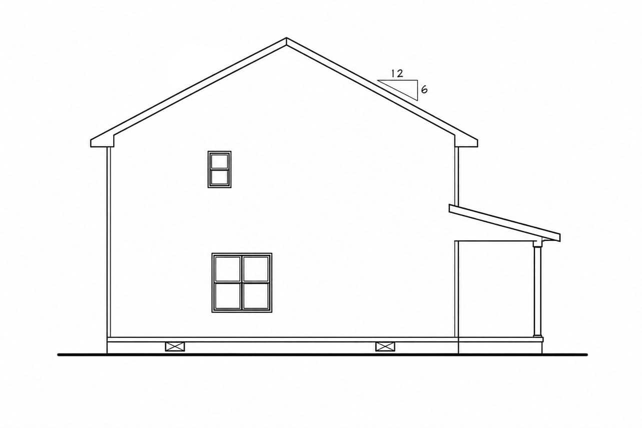 Home Plan Left Elevation of this 3-Bedroom,1434 Sq Ft Plan -120-2854