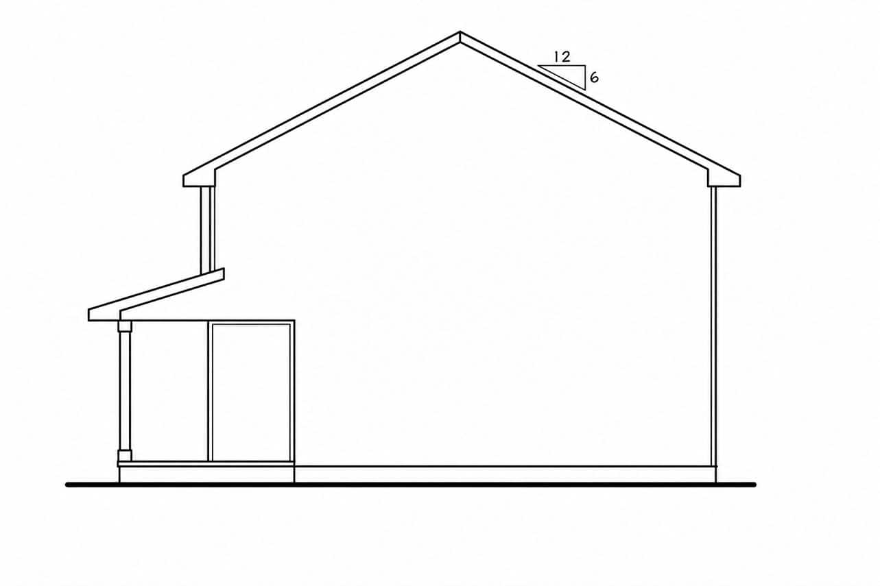 Home Plan Right Elevation of this 3-Bedroom,1434 Sq Ft Plan -120-2854
