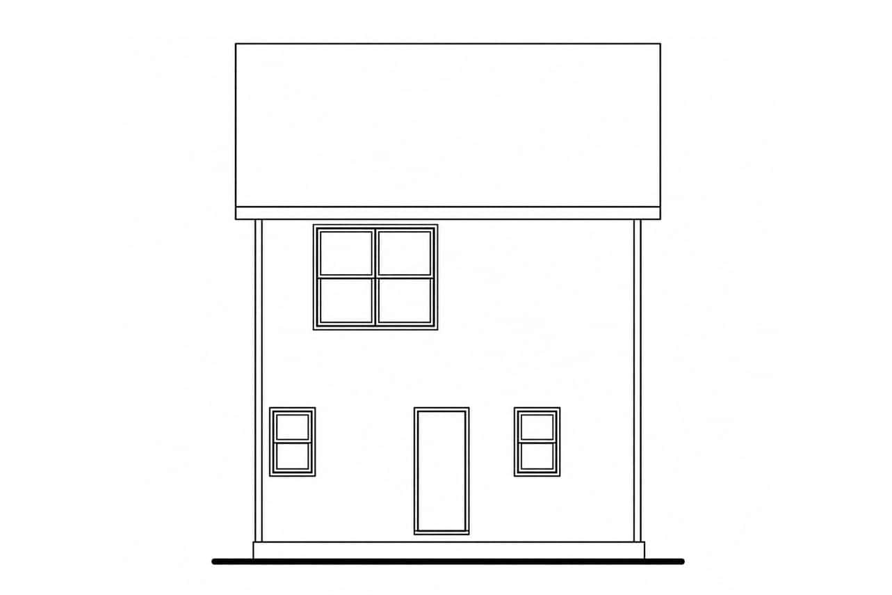 Home Plan Rear Elevation of this 3-Bedroom,1434 Sq Ft Plan -120-2854