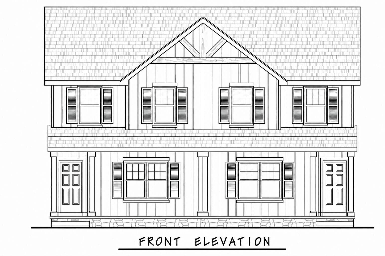 Home Plan Front Elevation of this 6-Bedroom,2868 Sq Ft Plan -120-2855