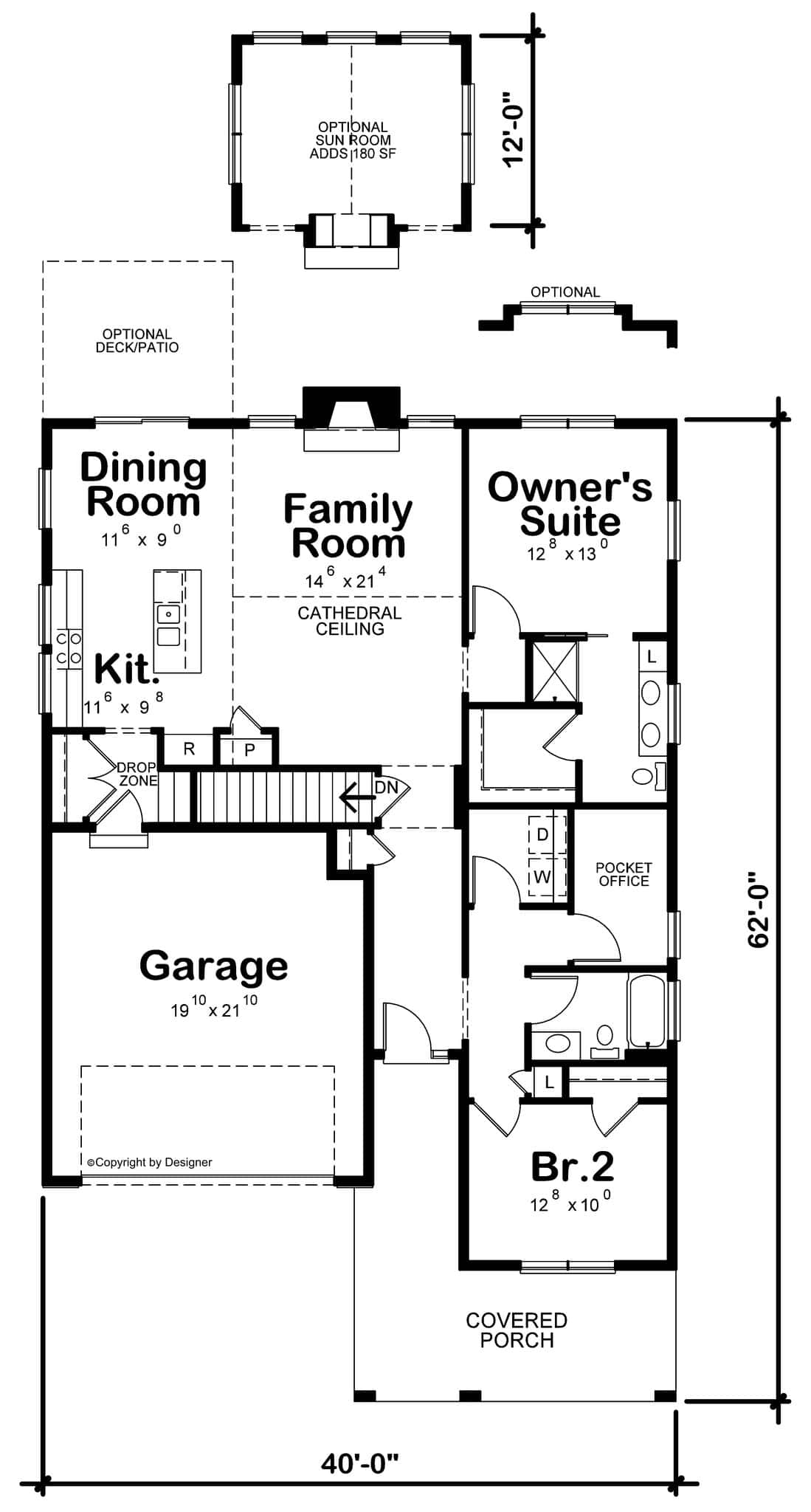 Main Level of Traditional Plan #120-2856
