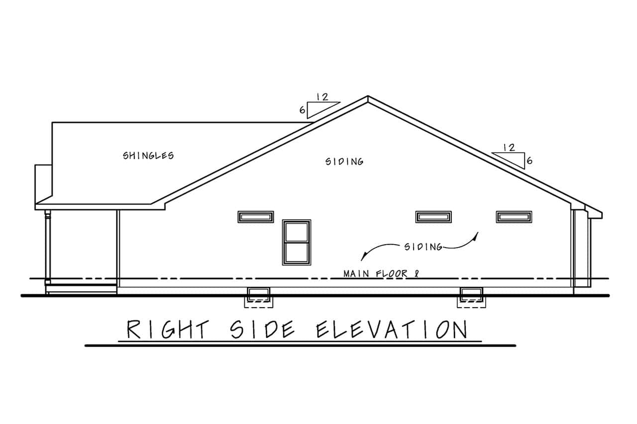 Home Plan Right Elevation of this 2-Bedroom,1504 Sq Ft Plan -120-2859