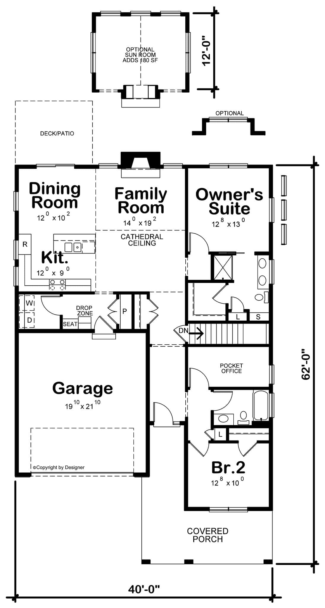 Main Level of Traditional Plan #120-2859