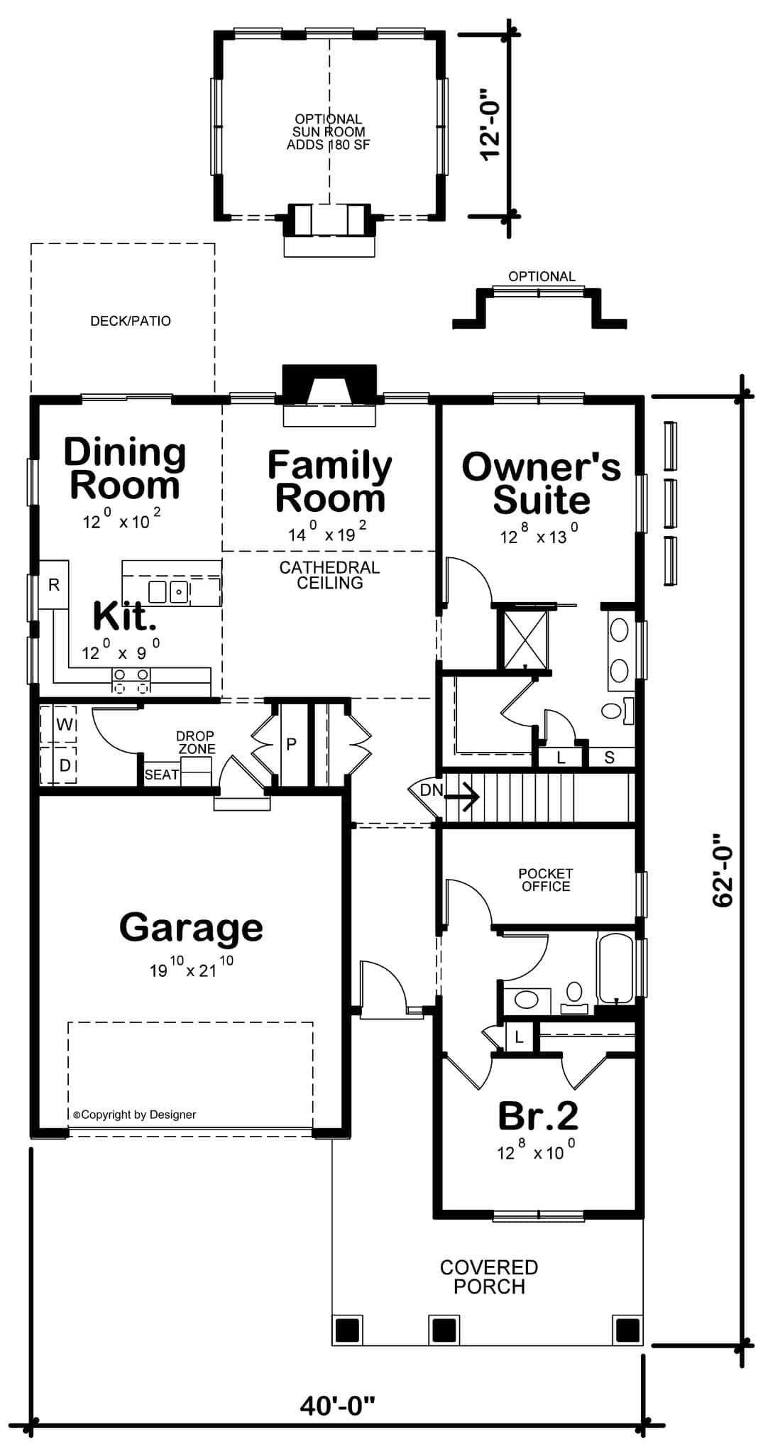 Main Level of Craftsman Plan #120-2861