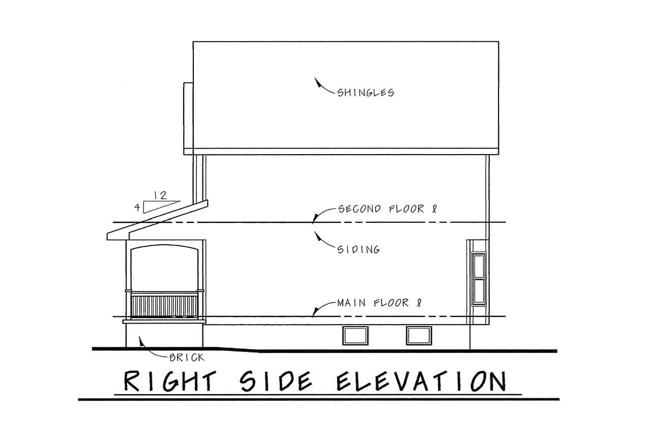 Home Plan Right Elevation of this 3-Bedroom,1471 Sq Ft Plan -120-2863