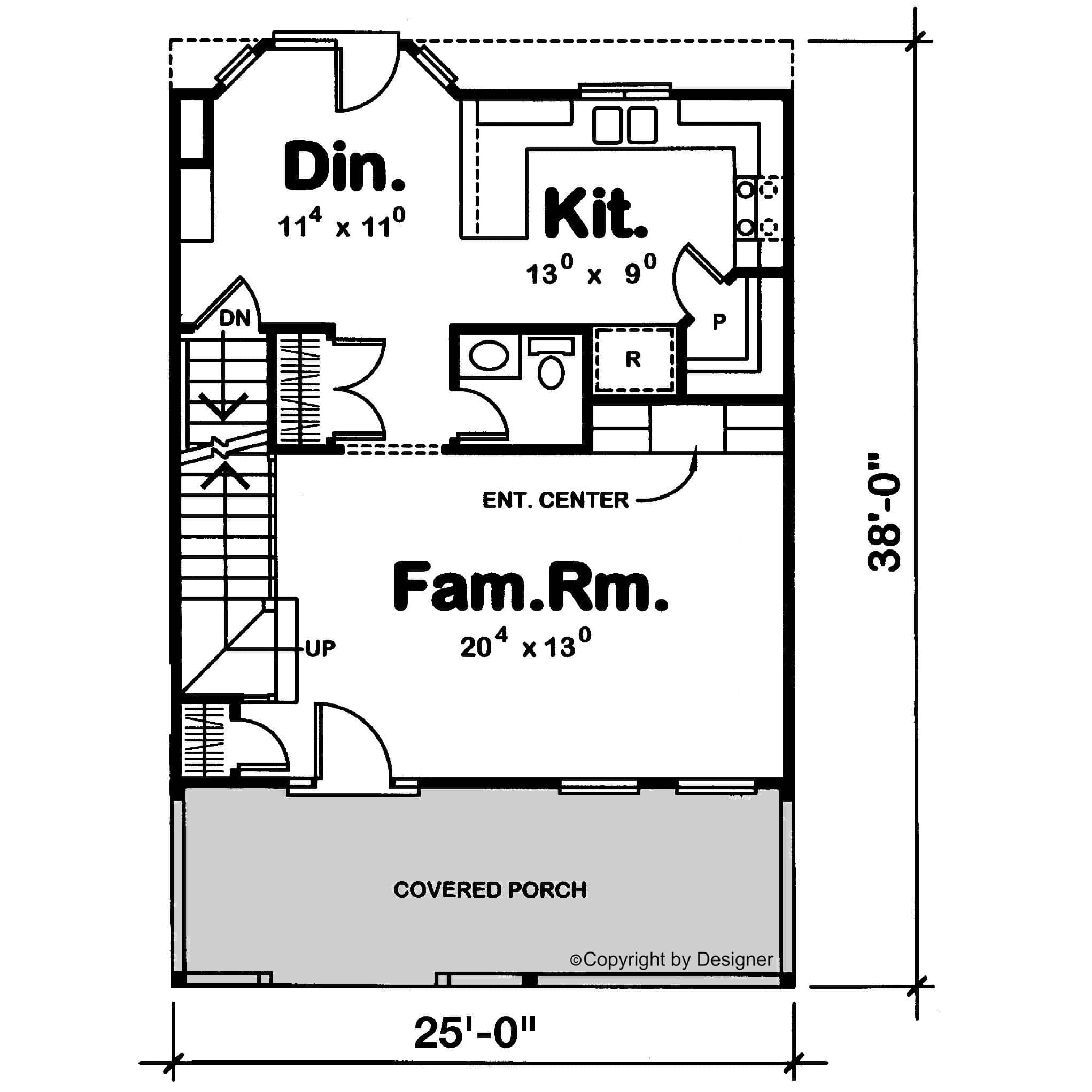 Main Level of Modern Farmhouse Plan #120-2863