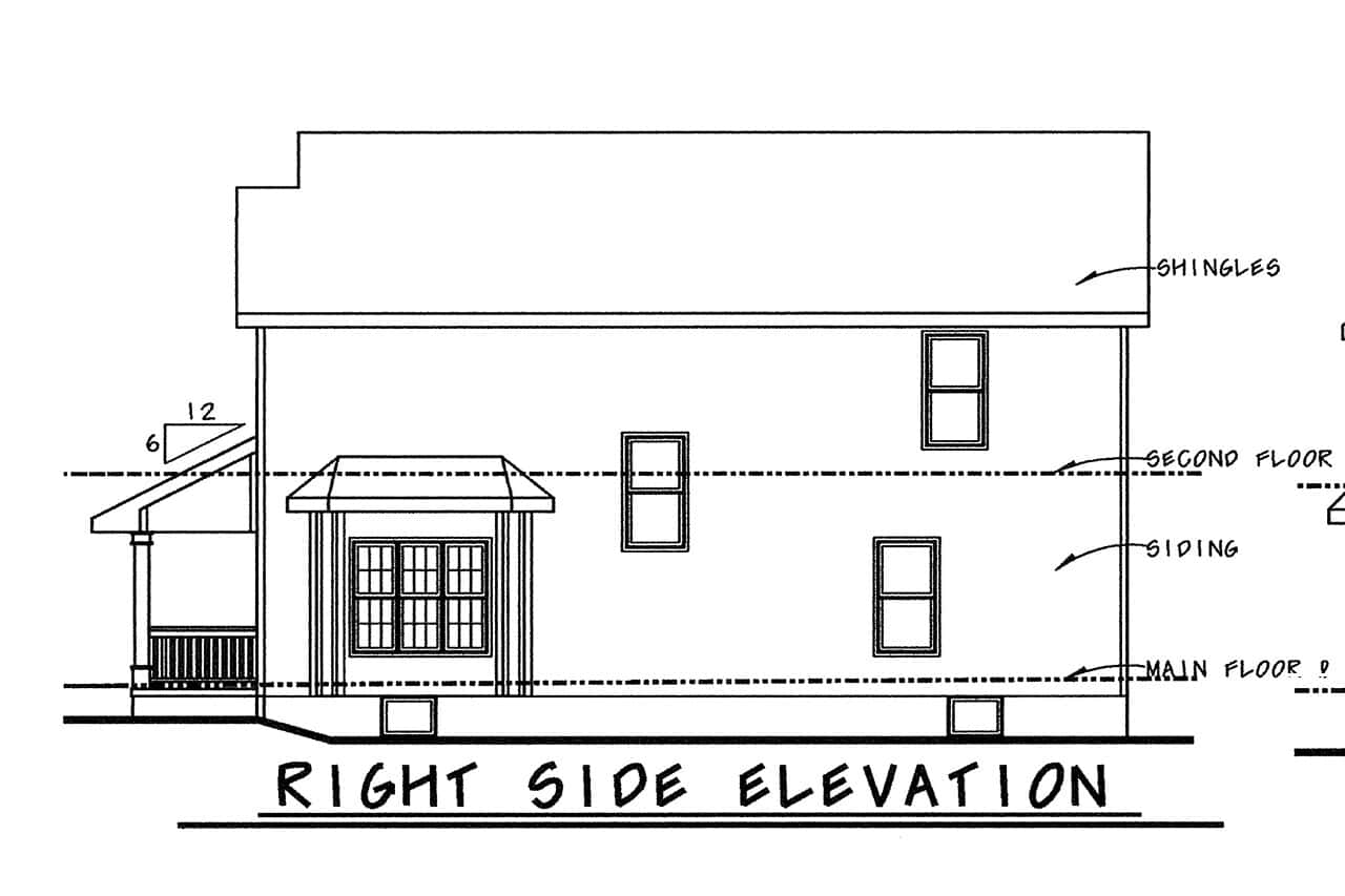Home Plan Right Elevation of this 3-Bedroom,1490 Sq Ft Plan -120-2866