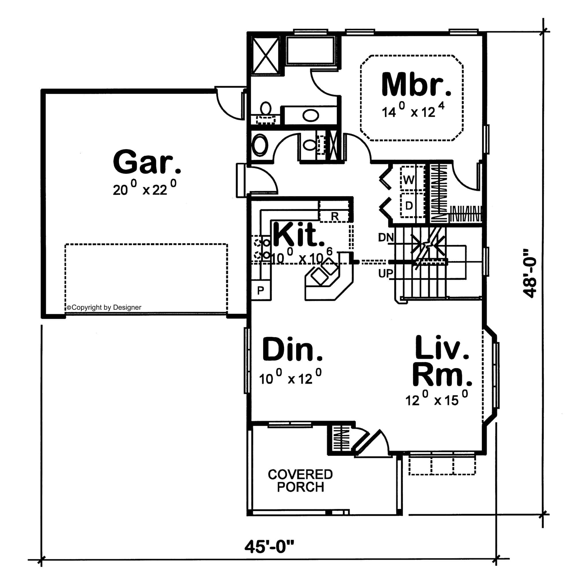 Main Level of Modern Farmhouse Plan #120-2866