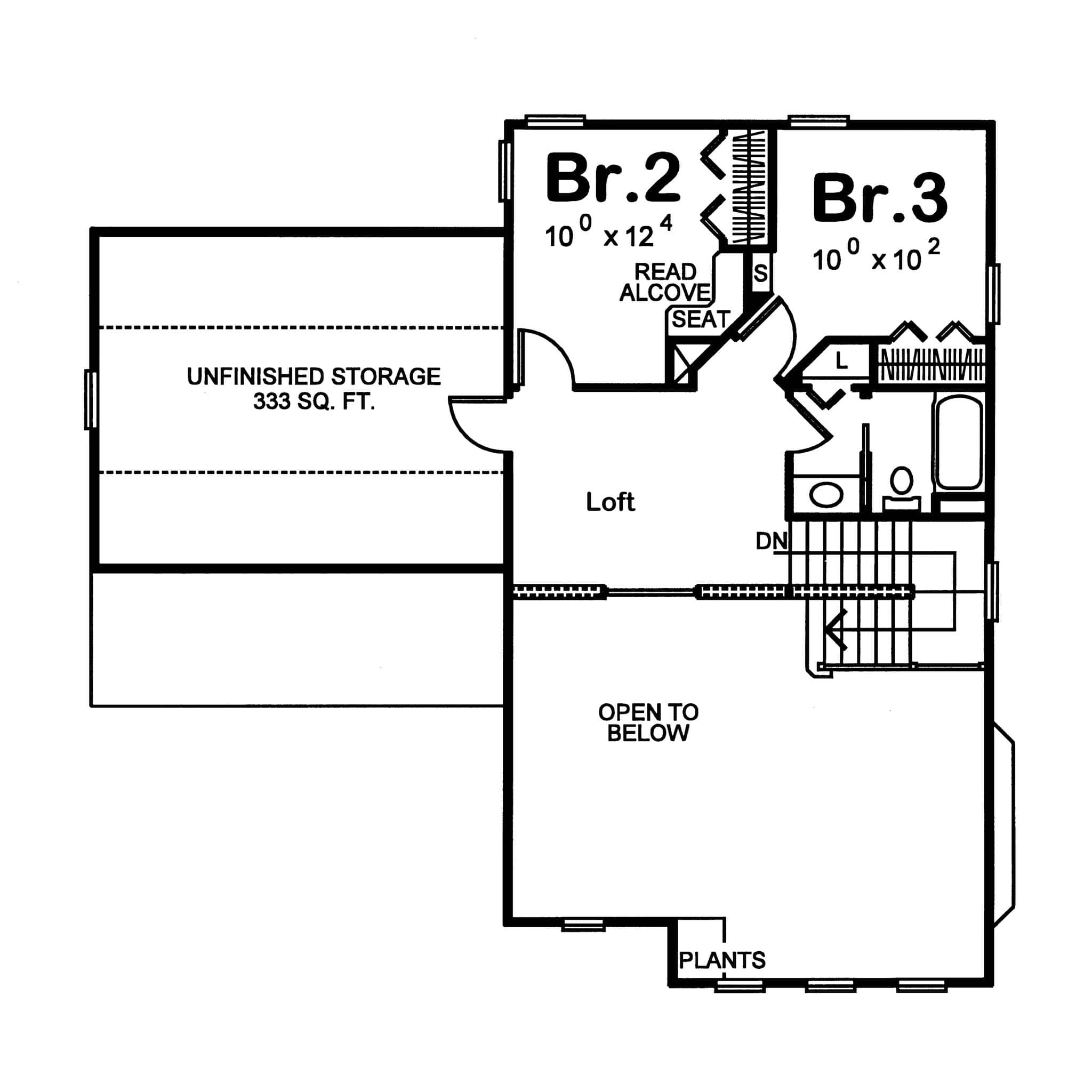 Upper Level of Modern Farmhouse Plan #120-2866