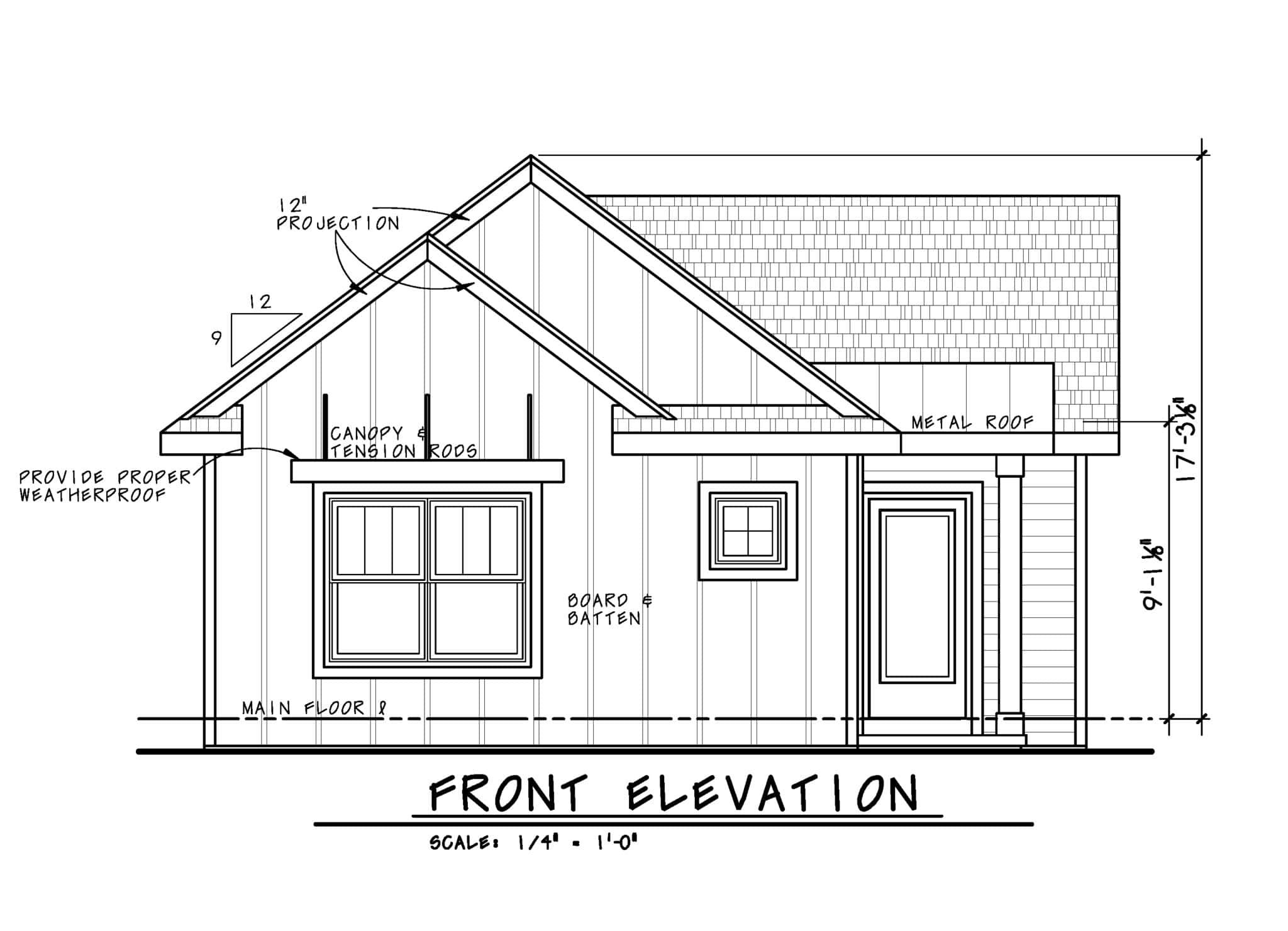 Home Plan Front Elevation of this 1-Bedroom,738 Sq Ft Plan -120-2868