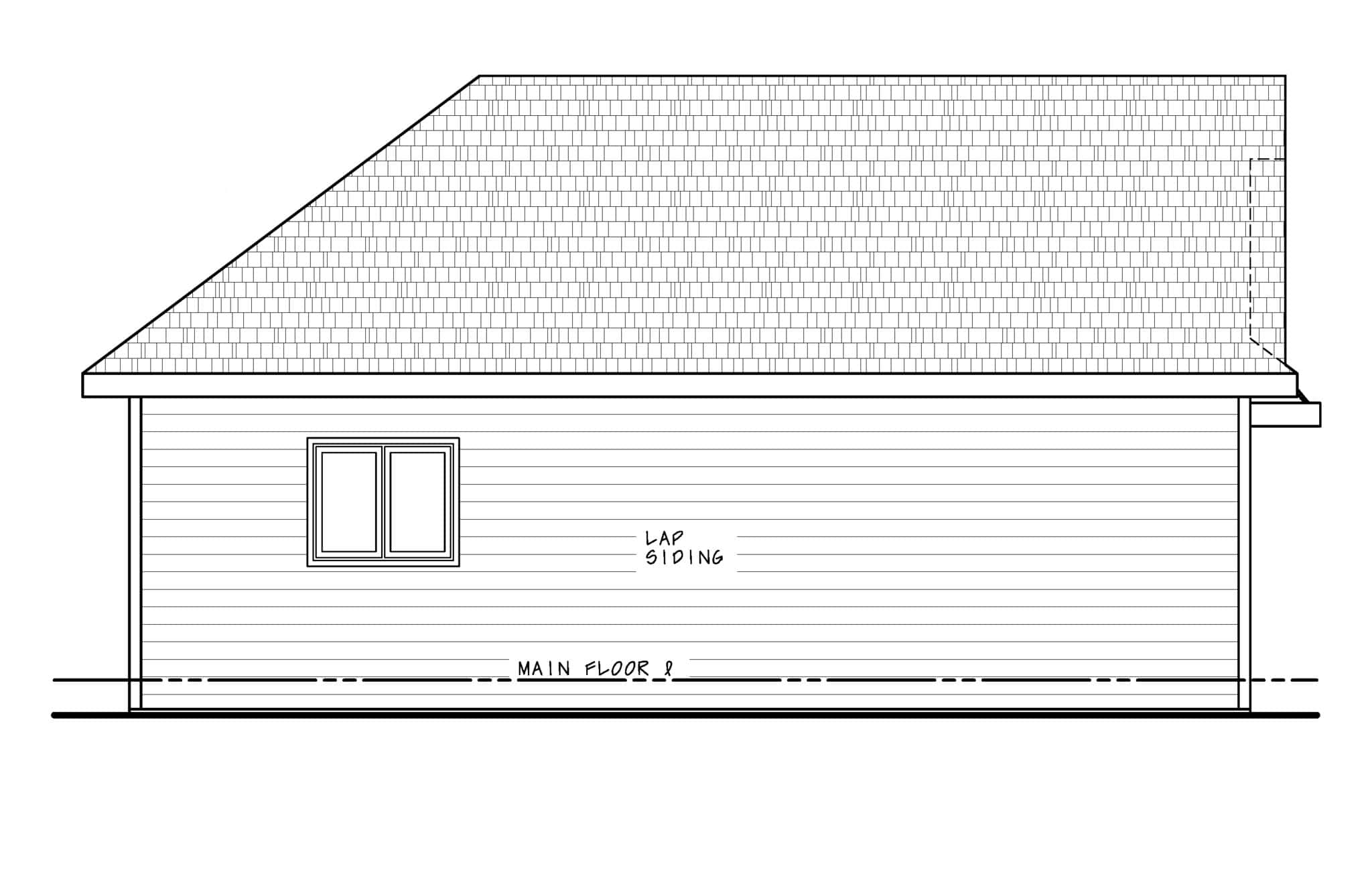 Home Plan Left Elevation of this 1-Bedroom,738 Sq Ft Plan -120-2868