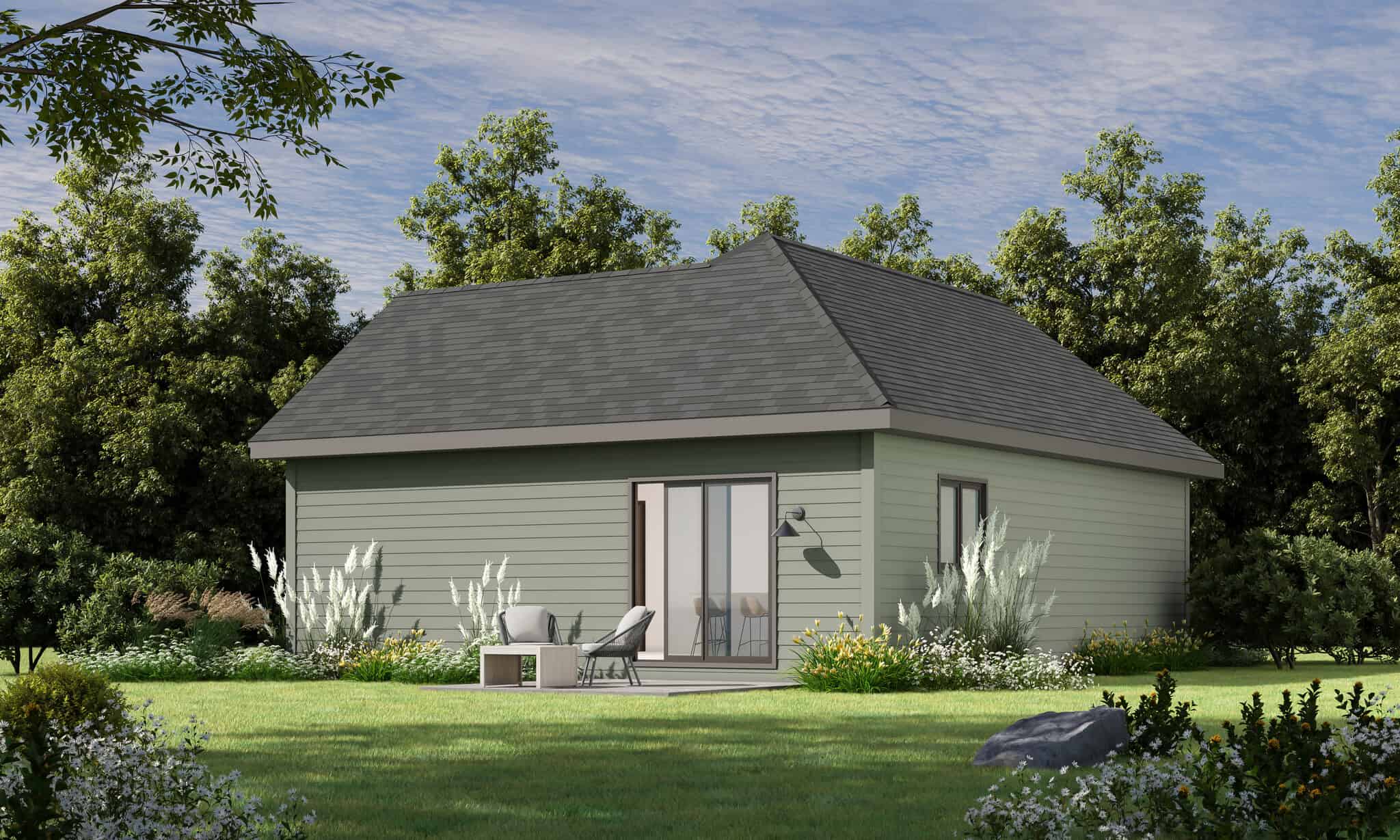 Rear View of this 1-Bedroom,738 Sq Ft Plan -120-2868