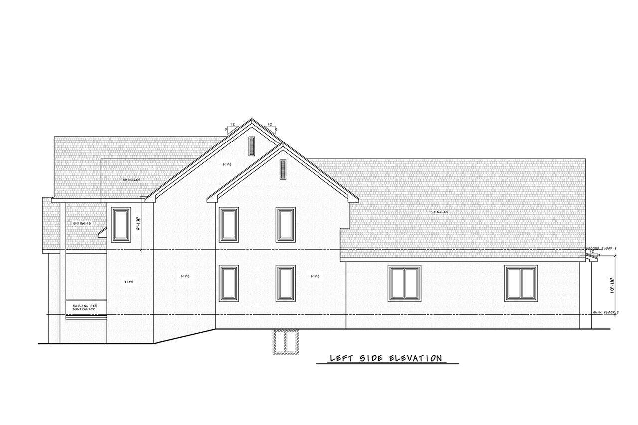 Home Plan Left Elevation of this 4-Bedroom,3731 Sq Ft Plan -120-2870