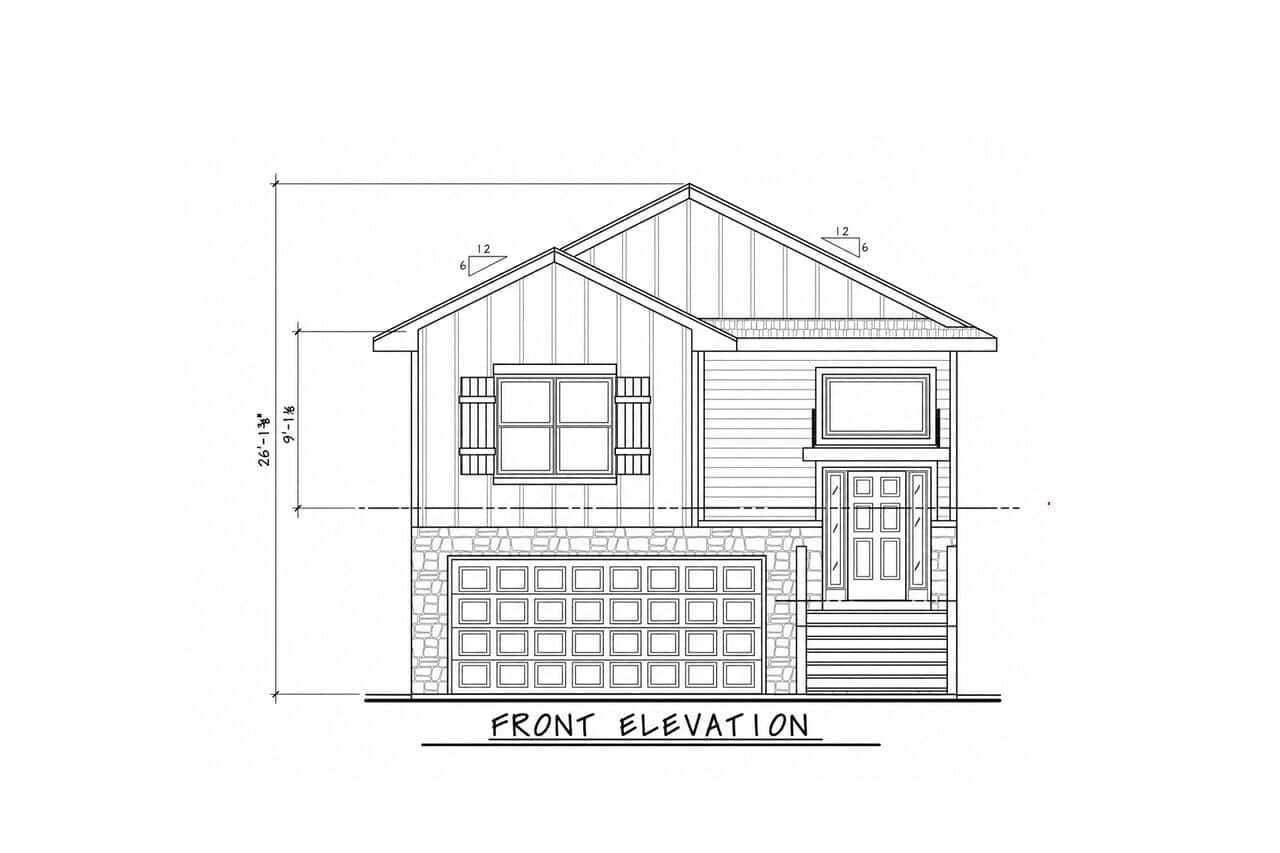 Home Plan Front Elevation of this 3-Bedroom,1396 Sq Ft Plan -120-2871