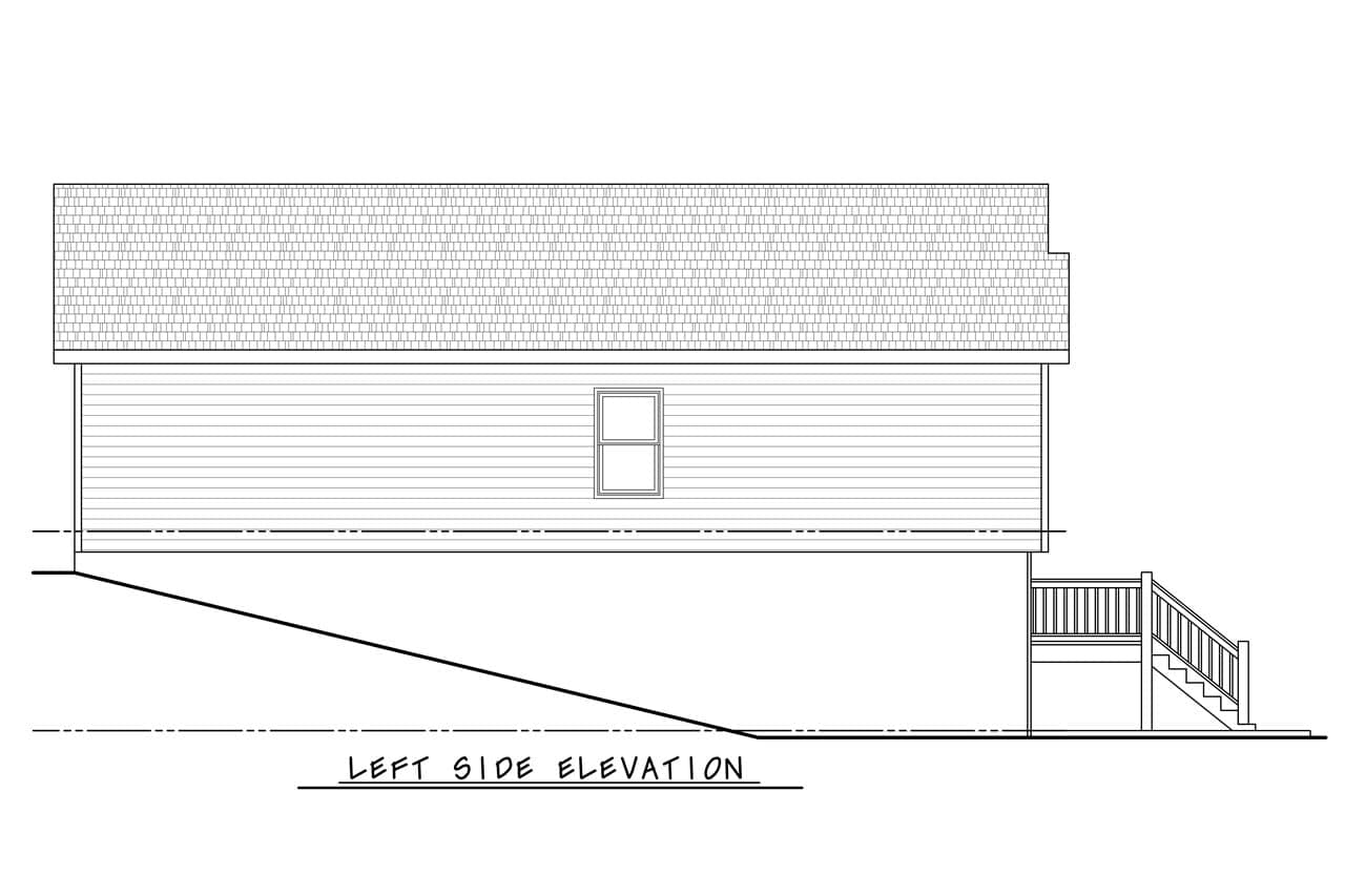 Home Plan Left Elevation of this 3-Bedroom,1396 Sq Ft Plan -120-2871