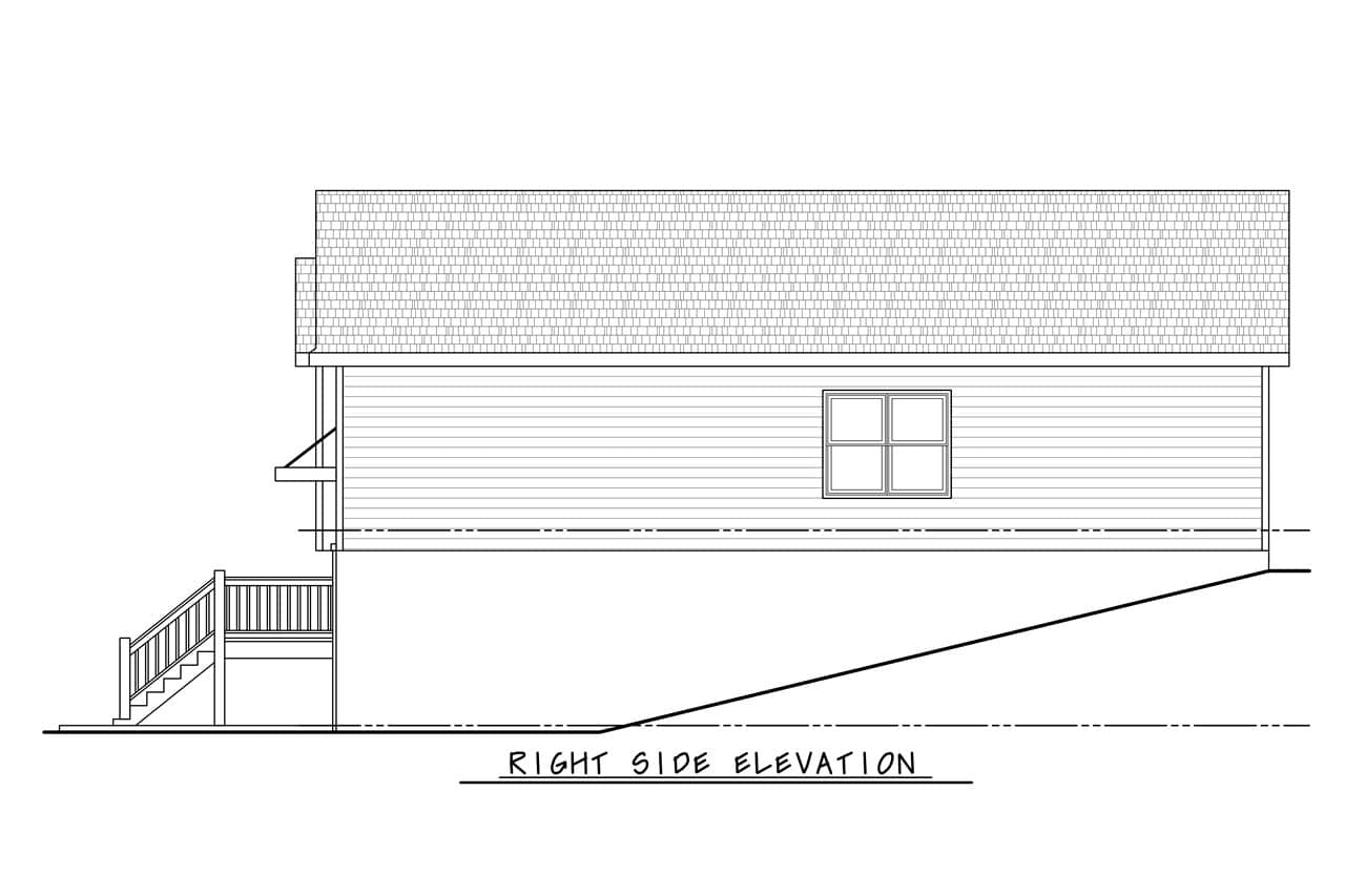 Home Plan Right Elevation of this 3-Bedroom,1396 Sq Ft Plan -120-2871