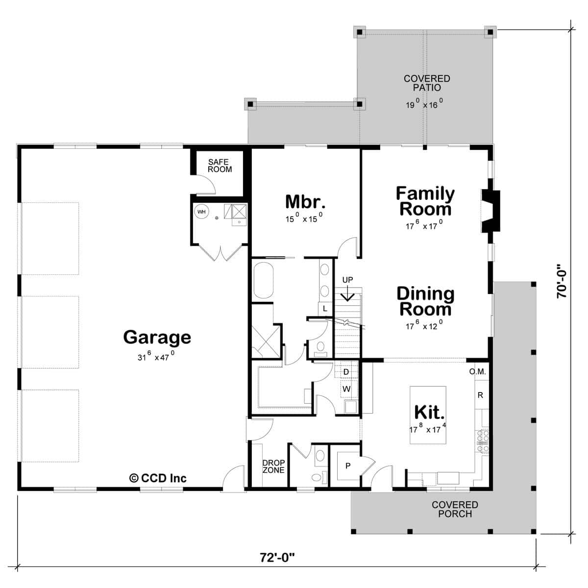 Main Level of Barndominium Plan #120-2872