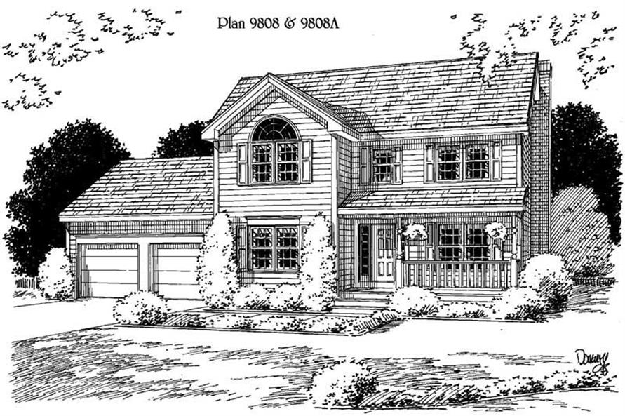 3-Bedroom, 2016 Sq Ft Traditional Home Plan - 121-1007 - Main Exterior