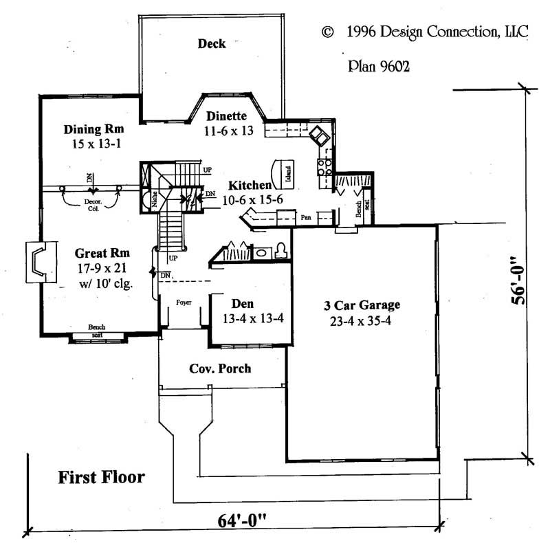 Floor Plan First Story of Plan #121-1016