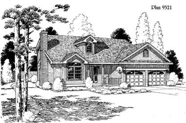 3-Bedroom, 1703 Sq Ft Country House Plan - 121-1019 - Front Exterior