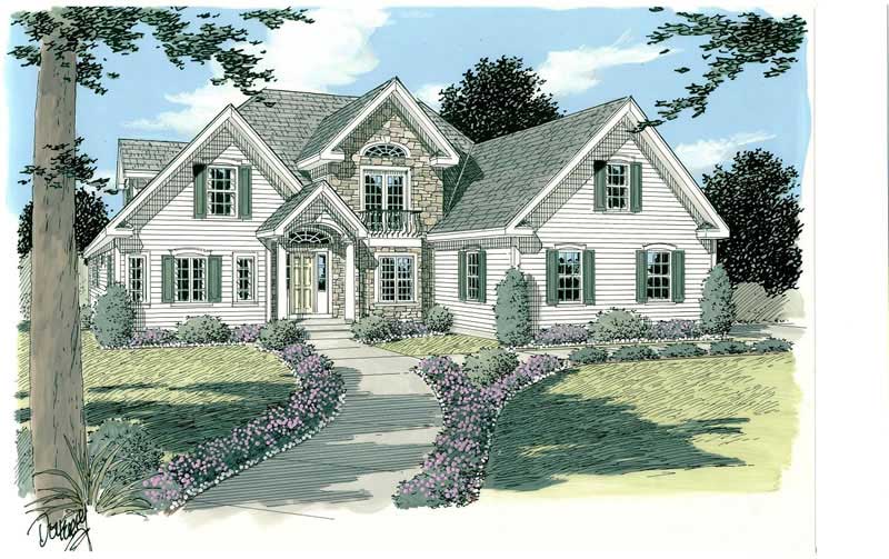 Traditional home (ThePlanCollection: Plan #121-1022)