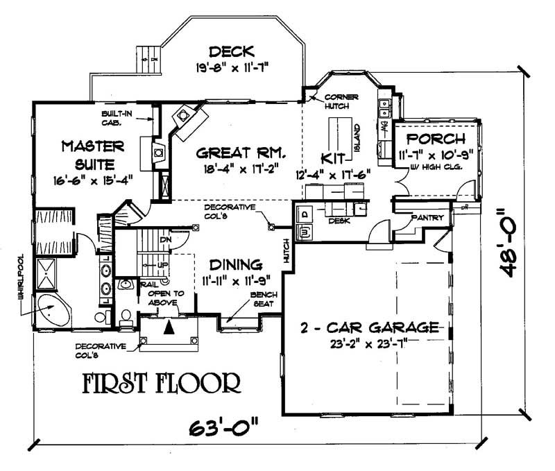 Floor Plan First Story of Plan #121-1022