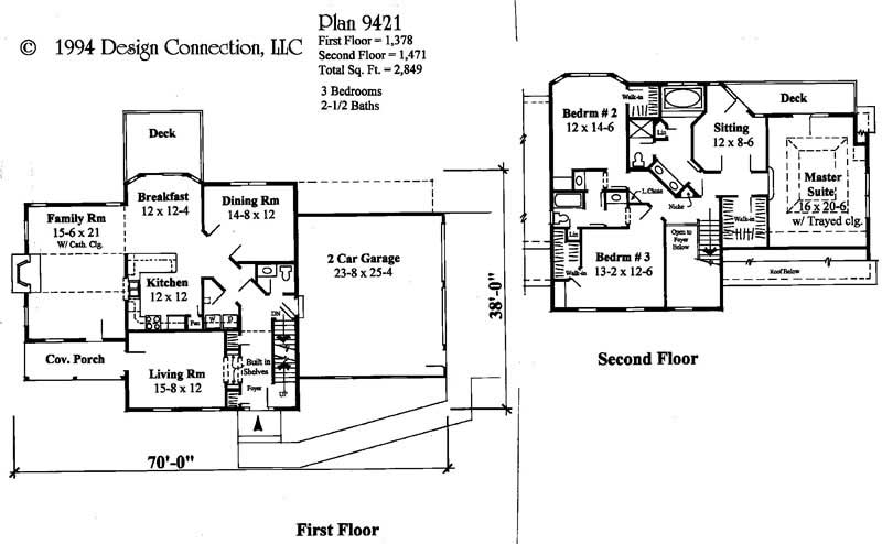 Floor Plan First Story of Country Plan #121-1024