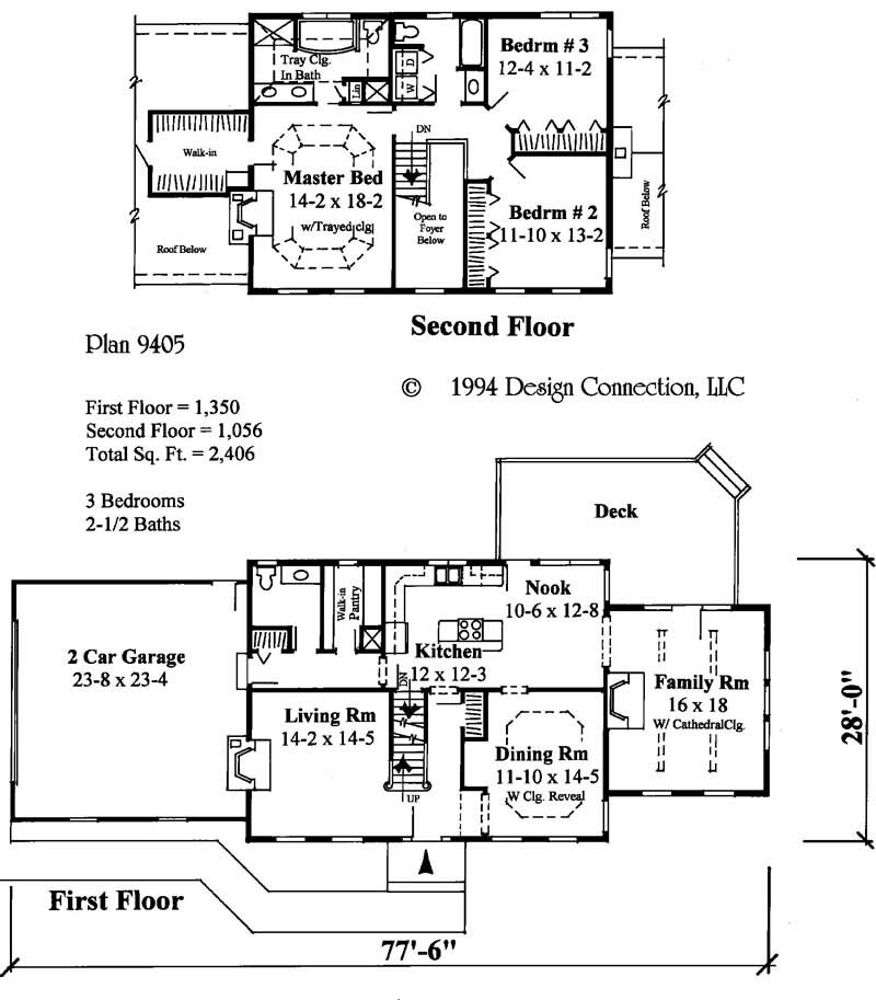 Floor Plan First Story of Colonial Plan #121-1025