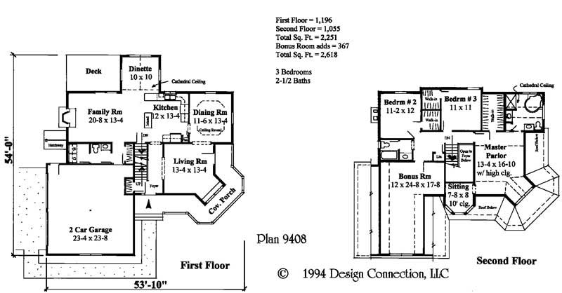 Floor Plan First Story of Plan #121-1031
