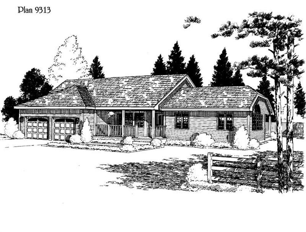 Ranch home (ThePlanCollection: Plan #121-1035)