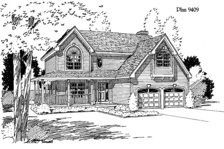 Farmhouse home (ThePlanCollection: Plan #121-1040)