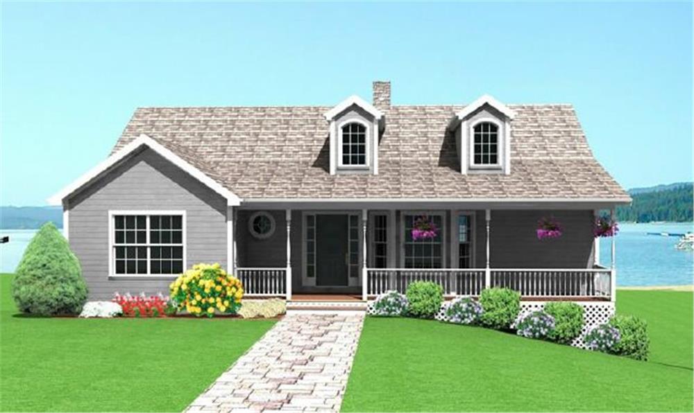 Front elevation of Small House Plans home (ThePlanCollection: House Plan #121-1048)