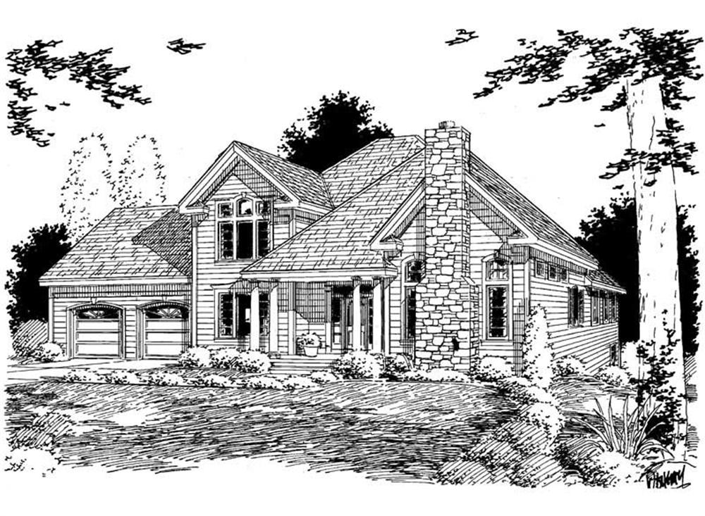 Traditional home (ThePlanCollection: Plan #121-1049)