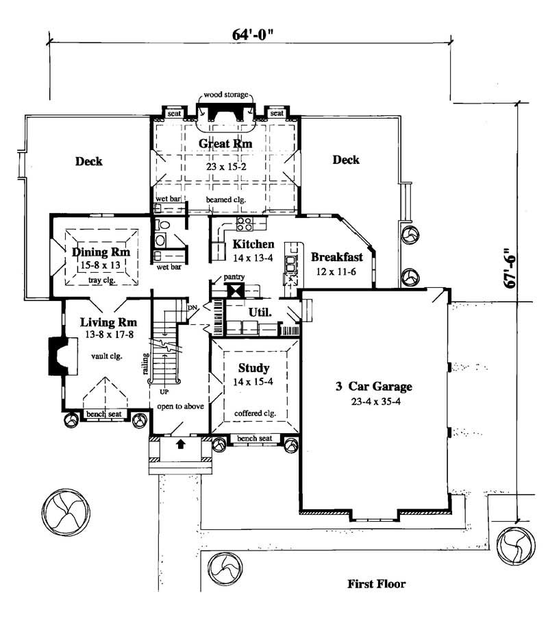 Floor Plan First Story of Plan #121-1050