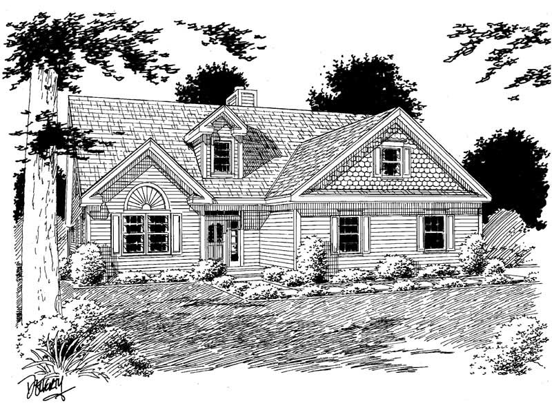 Traditional home (ThePlanCollection: Plan #121-1058)