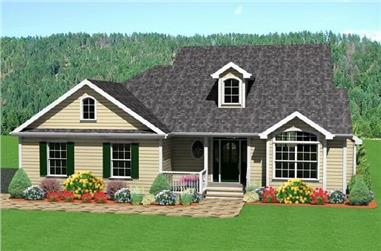 3-Bedroom, 1696 Sq Ft Country Home Plan - 121-1061 - Main Exterior
