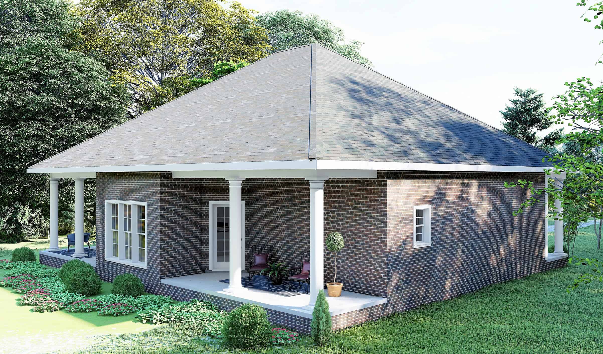 Rear View of this 3-Bedroom,1640 Sq Ft Plan -123-1006