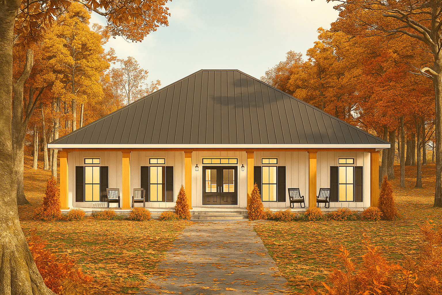 Front elevation of Country home (ThePlanCollection: House Plan #123-1006)