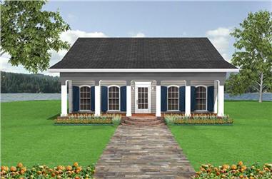2-Bedroom, 1097 Sq Ft Country House Plan - 123-1017 - Front Exterior