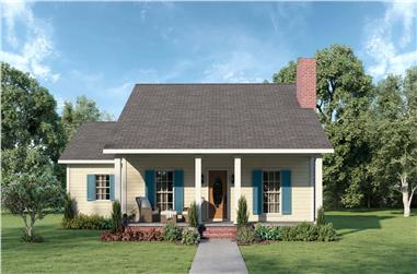 3-Bedroom, 1377 Sq Ft Country Home Plan - 123-1019 - Main Exterior