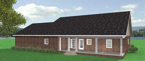 Home Plan Rear Elevation of this 3-Bedroom,2091 Sq Ft Plan -123-1027