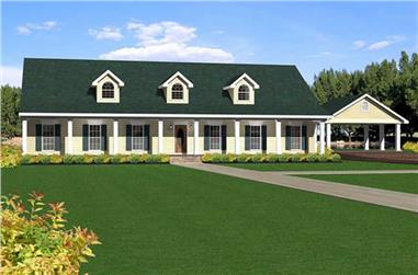 4-Bedroom, 2492 Sq Ft Country House Plan - 123-1033 - Front Exterior