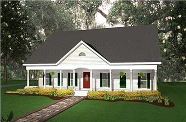 4-Bedroom, 2110 Sq Ft Country Home Plan - 123-1040 - Main Exterior