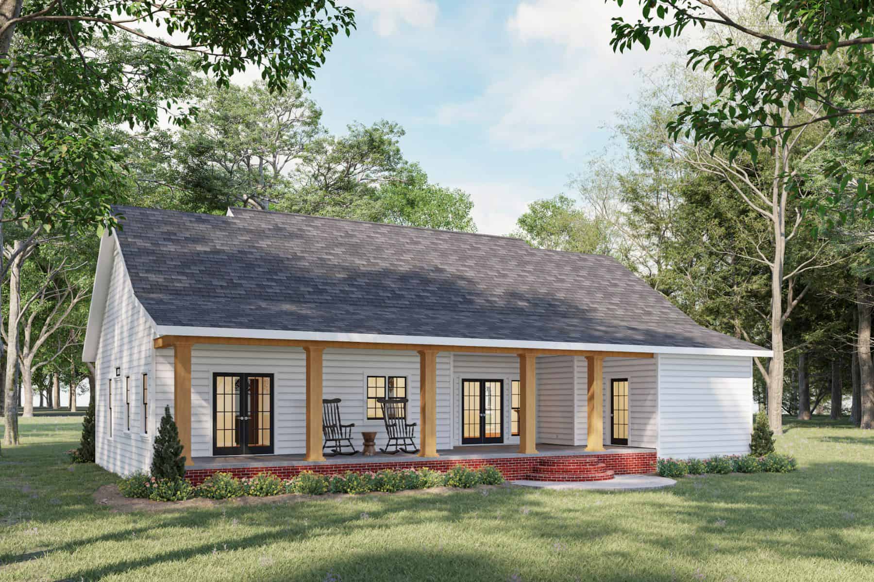 Rear View of this 3-Bedroom,1958 Sq Ft Plan -123-1046